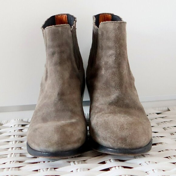 Fiorentini Baker Olive Military Green Suede Leather Heeled Ankle Boots Booties 8 - Picture 12 of 16